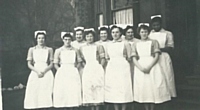 Preliminary Nurse Training Course (PTS) at Hollybank - Fredrick Street 1956. 3rd from the left Norma Shea - 4th from the left Beryl Brearley.